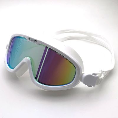 大框泳镜近视高清防水防雾游泳眼镜男女成人舒适潜水镜装备大框白镀膜