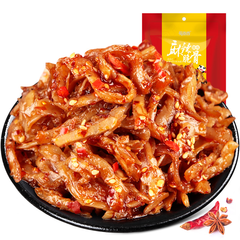 蜀道香 肉干肉铺 麻辣味猪脆骨108g(休闲零食)