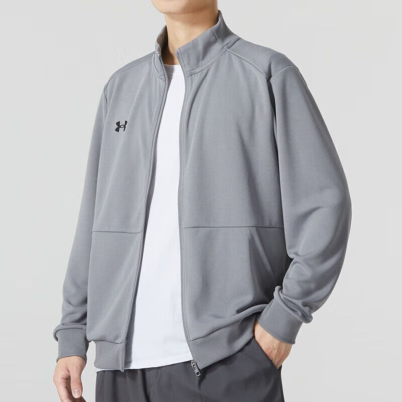 安德玛(Under Armour)运动外套男夹克新款针织运动训练跑步健身休闲外套25600403-400 ZP高清大图