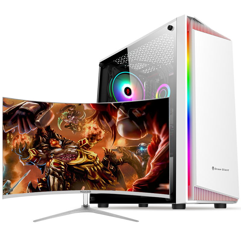 铭能 i9级12核2673V3/RTX3070/RX6600XT独显/32G内存/1T固态 台式电脑 台式机 电脑主机 组装电脑家用办公主机商务娱乐学生游戏电脑组装机+32英寸曲面高清大图