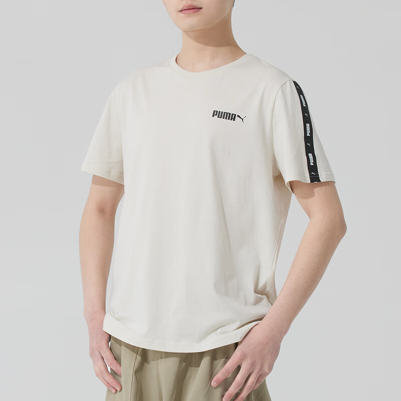 彪马(PUMA)t恤男 夏季新款跑步运动上衣纯棉透气短袖圆领休闲T恤衫