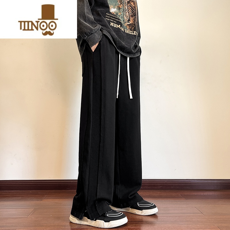 YANXU休闲裤男秋季男款运动裤长裤潮牌2023新款卫裤直筒裤男生裤子高清大图