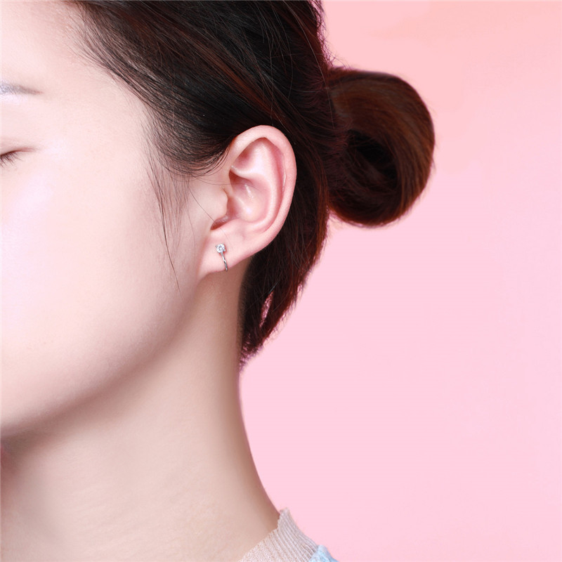DTOTO 日韩简约工艺珍珠耳环大方气质纯银耳钉耳夹女