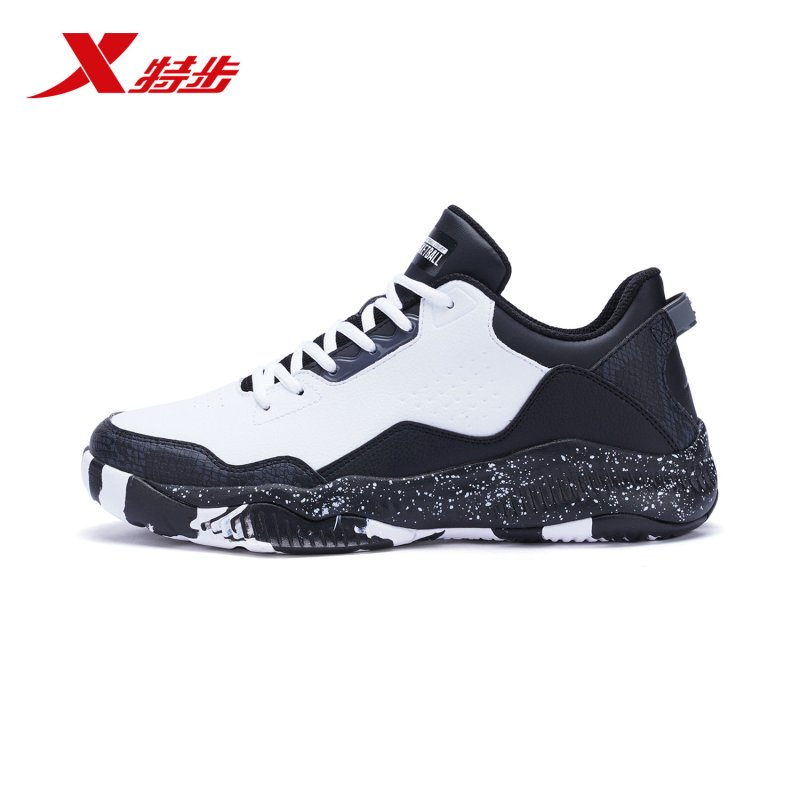 特步(Xtep)男子2018新款男士耐磨橡胶防滑大底高帮合成革篮球鞋982119129075