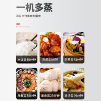 新飞(Frestech)蒸饭柜商用 蒸饭车蒸柜食堂蒸包炉蒸馒头蒸米饭厨房蒸菜机 升级大10盘定时款220v/8kW