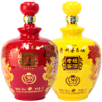 贵州茅台镇世家 老坛窖酒30典藏 红黄组合 52°浓香型白酒整箱装 1500ml*2坛