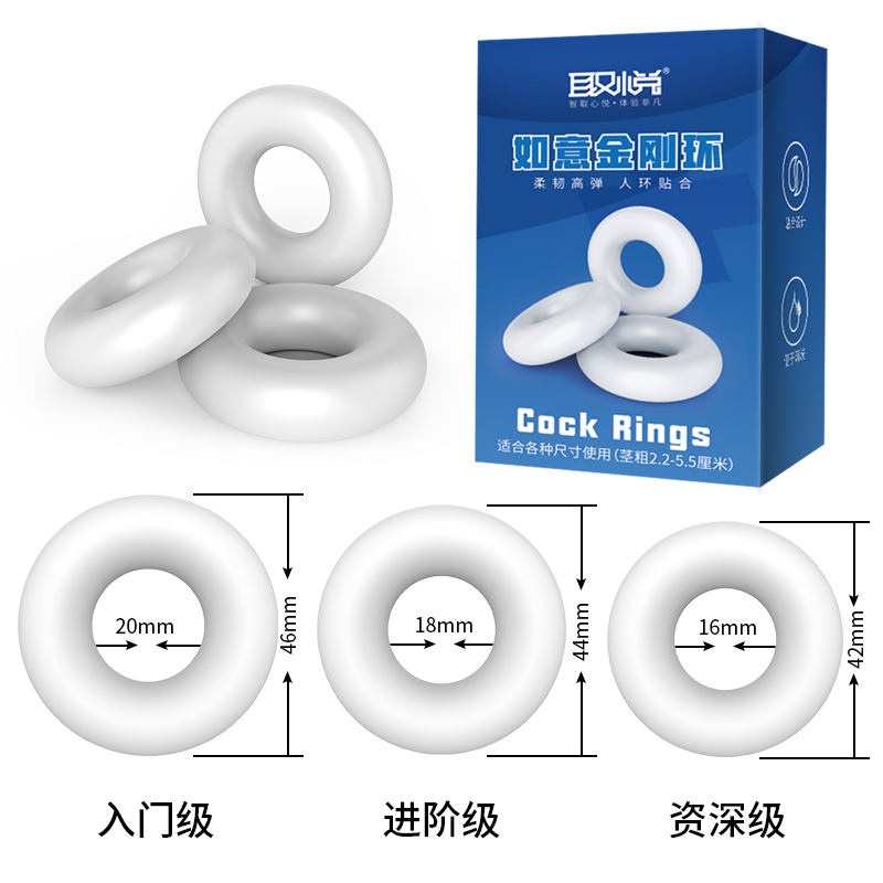取悦锁精延时环 控时阴茎套锁精环穿戴式狼牙套环锁紧如意金刚环成人情趣性用品 非震动延时套环高清大图