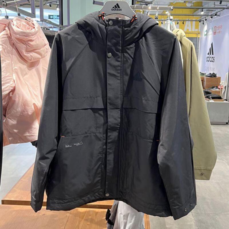 adidas/阿迪达斯外套男装新款加绒连帽保暖休闲运动服JI8680 C