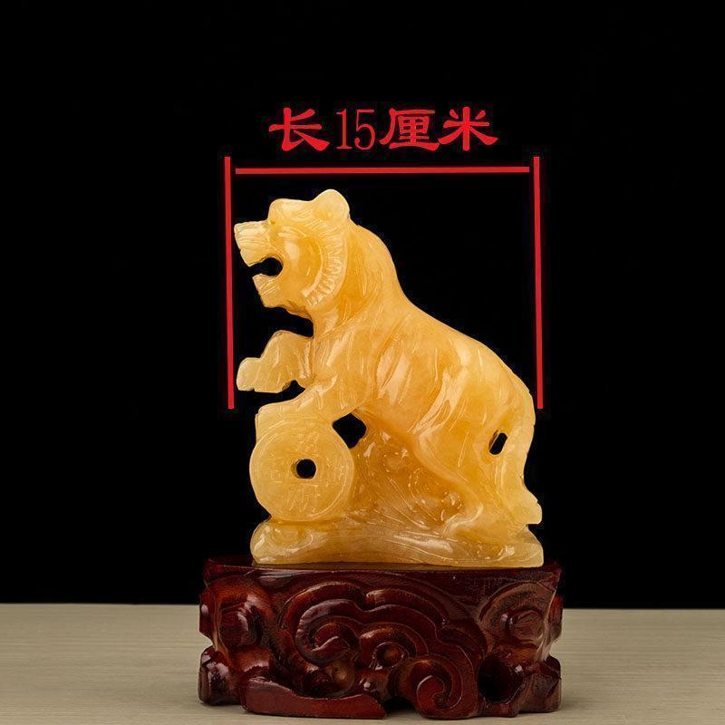 家柏饰(CORATED)玉石生肖虎物老虎摆件势升官装高清大图