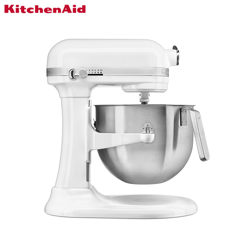 凯膳怡(KitchenAid) 6.9L升降式厨师机家用小型和面机揉面搅拌机5KSM7590CWH 牛奶白