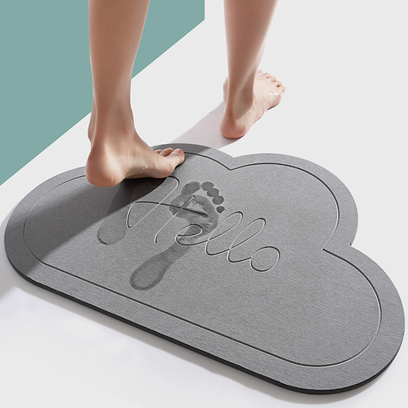 卡通硅藻土浴室防滑垫家用卫浴吸水硅藻泥地垫卫生间地毯门垫厕所防滑