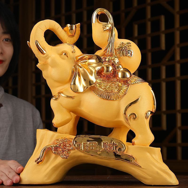 美帮汇绒大象摆件象一对客厅酒柜装饰品搬家乔迁新居送礼品图片