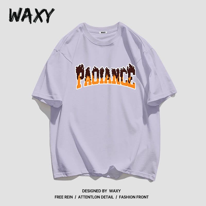 WAXY纯棉T恤圆领短袖女设计感小众学生宽松港风休闲潮流嘻哈上衣图片