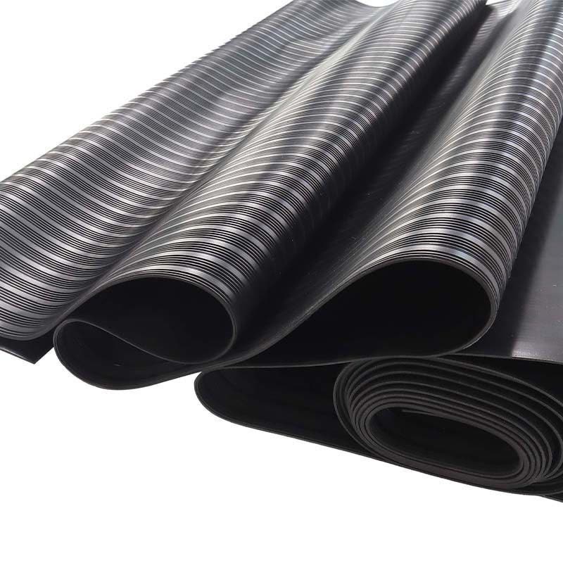 典虎 绝缘胶垫 黑色条纹5mm*1.2m*5m 卷图片