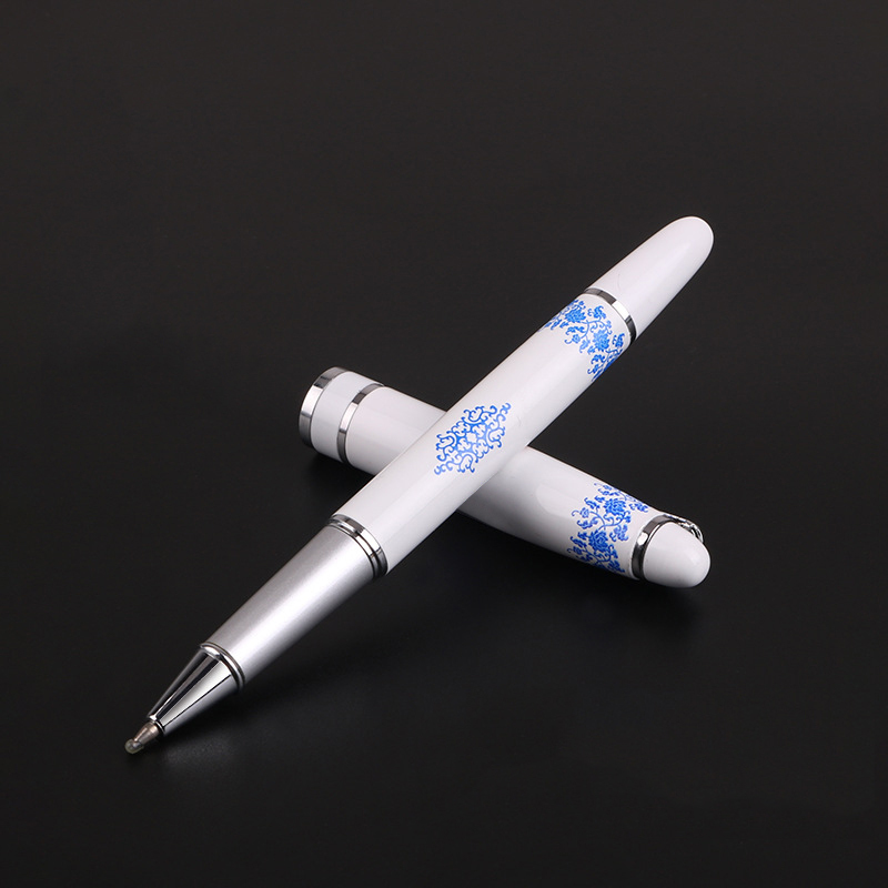 SCP SCP0134 实用青花瓷签字笔 0.5mm 办公用笔宝珠笔签字笔 10支/盒(盒)