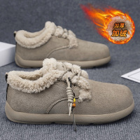 大码冬季新款雪地靴防滑男靴防寒东北棉靴保暖透气皮面男鞋加绒 L-BW26栗色 41