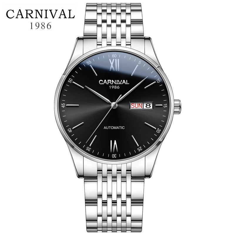 [进口机芯]嘉年华(carnival)手表男机械表 男士进口机芯超薄防水双