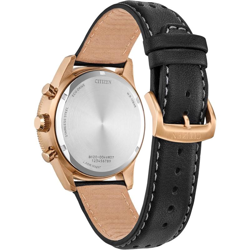 Citizen/西铁城男士石英防水商务休闲玫瑰金不锈钢自动光动能手表高清大图