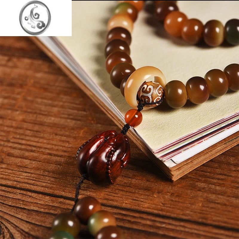 jimi敦煌问天风化菩提108颗手持长串手串男女佛珠念珠手链挂脖菩提子