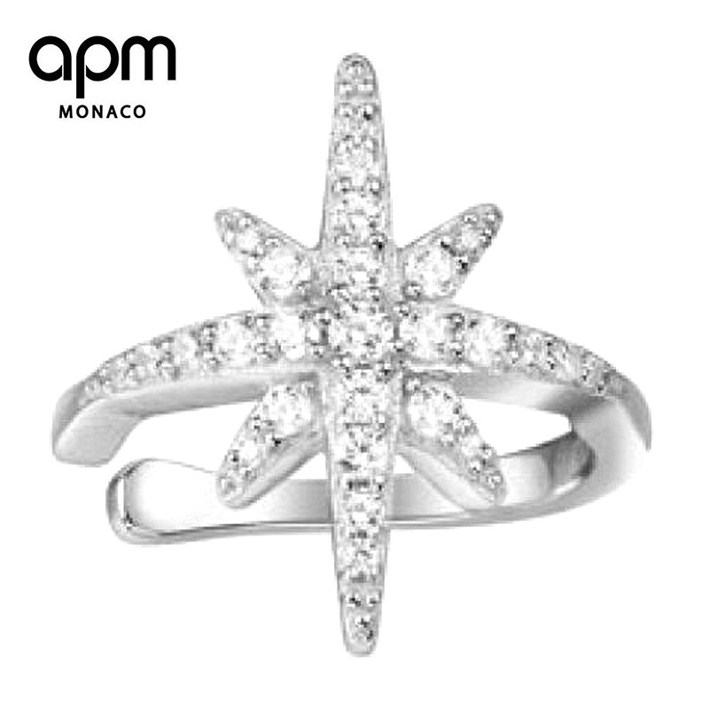 APM MONACO 单只纯银海星镶晶钻流星耳骨夹 AE9999OX