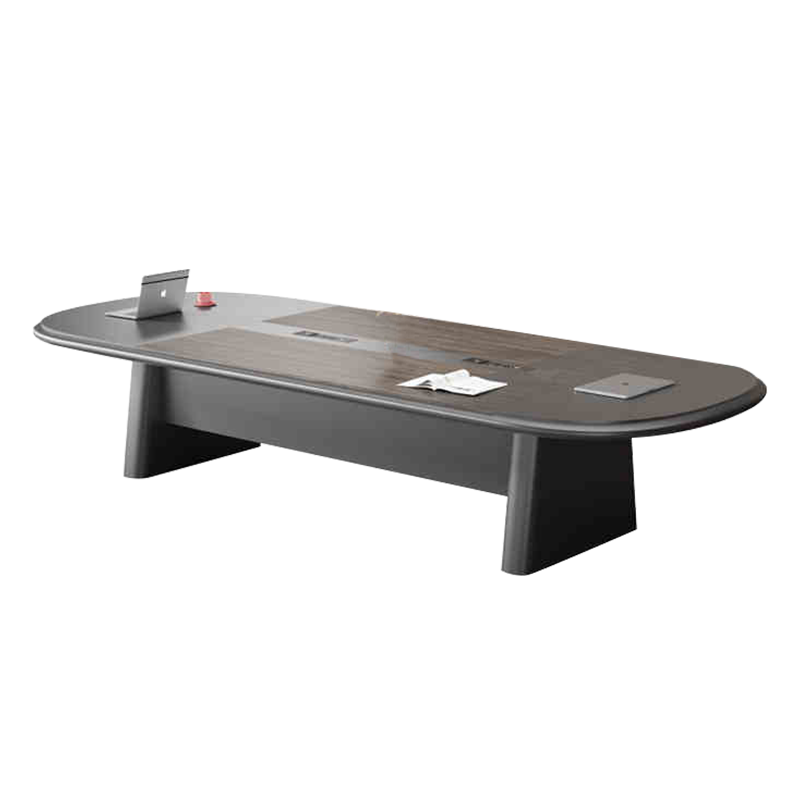 烤漆会议桌长桌椅组合简约现代椭圆形洽谈长方形高清大图