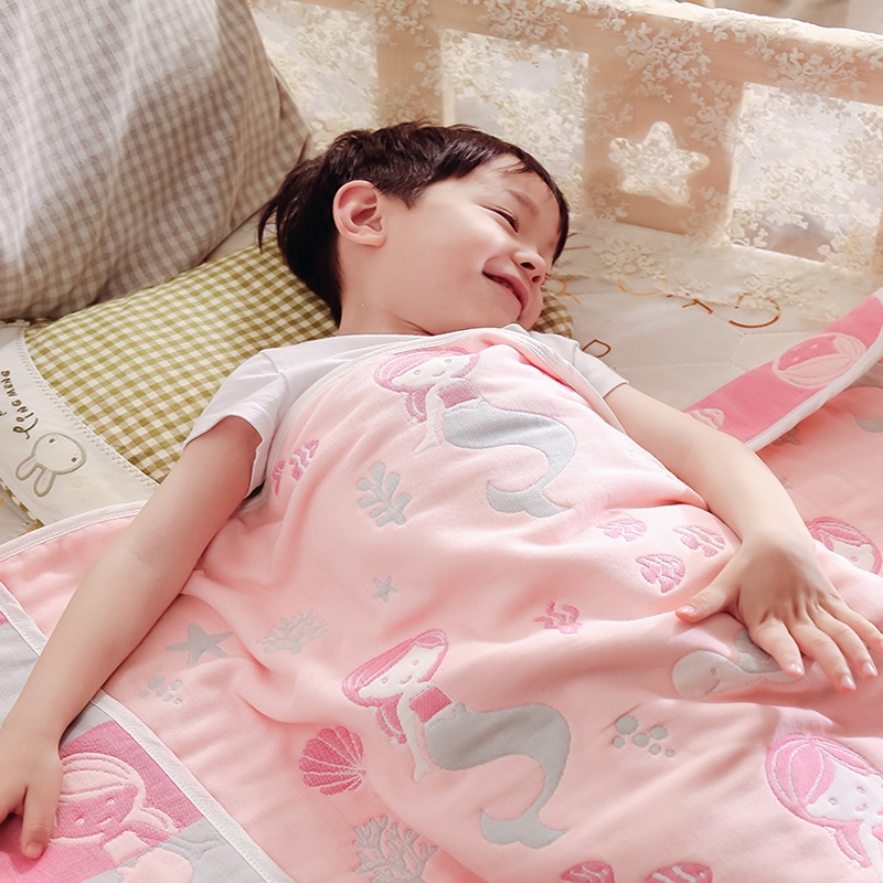 魅扣婴儿小毛毯夏凉被子新生儿空调房盖毯幼儿园棉纱布宝宝毛巾被包被