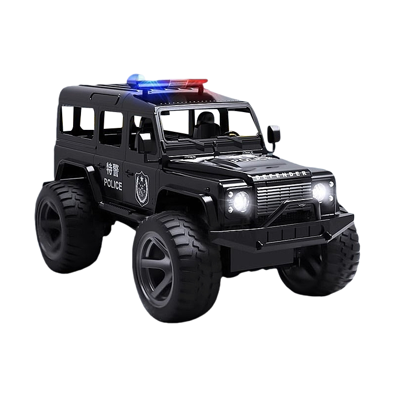 双鹰大号路虎卫士警车遥控汽车越野电动声光大脚模型男孩玩具1663高清大图