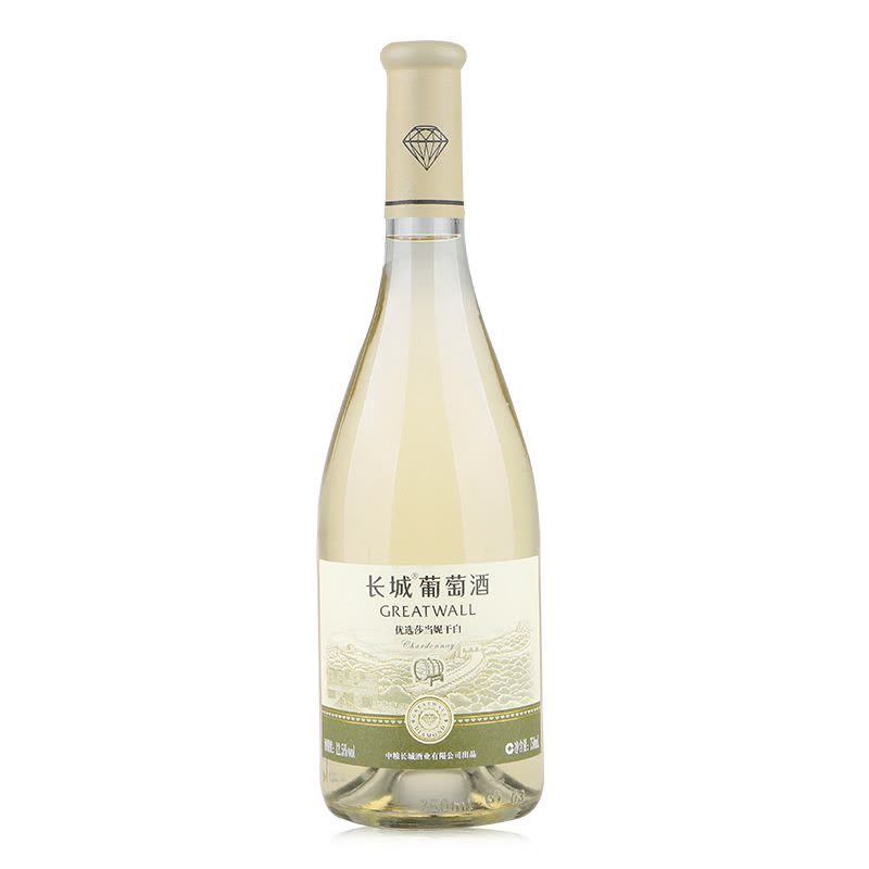 长城钻石优选莎当妮干白葡萄酒 整箱六瓶 750mL*6图片