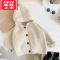 可莉允宝宝秋装毛衣外套2022新款儿童男女童连帽洋气上衣针织开衫