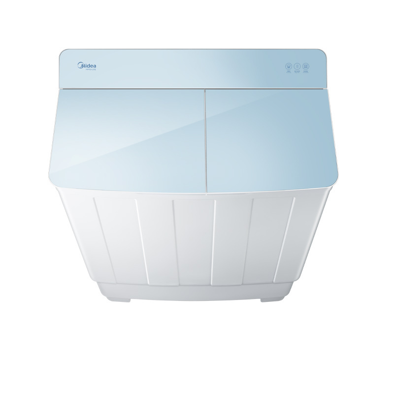 美的(Midea)11公斤半自动双桶双缸洗衣机大容量洗涤全塑箱体强劲动力钢化玻璃面板品质双电机MP110-211E 新品