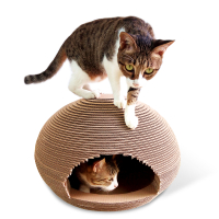 得酷 圆形猫窝猫抓板(高45cm)简约猫爪板 猫窝 送薄荷