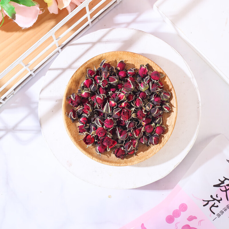 知福知福茶叶玫瑰花茶大朵精挑重瓣玫瑰茶女生泡茶干玫瑰花40g 知福玫瑰花高清大图