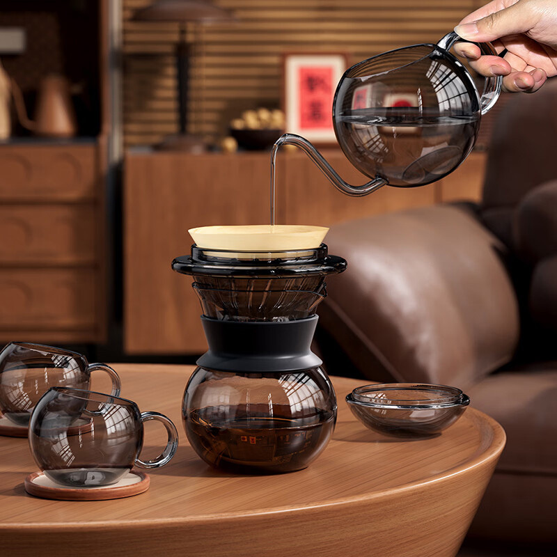 德世朗咖啡壶滤杯4件套幻影手冲咖啡套装A系列DHY-TZ012A高清大图