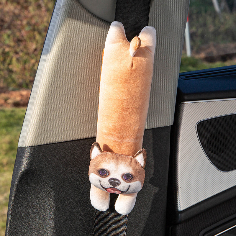 汽车用品安全带套保护肩套加长男女可爱卡通车饰装饰品套装内饰 3D立体（柯基犬B款1个）