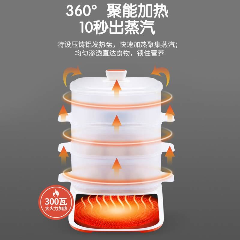 kcb/凯琴煮蛋蒸蛋器自动断电迷你鸡蛋机小型家用早餐神器多人多功能KC-ZD01-2(双层)