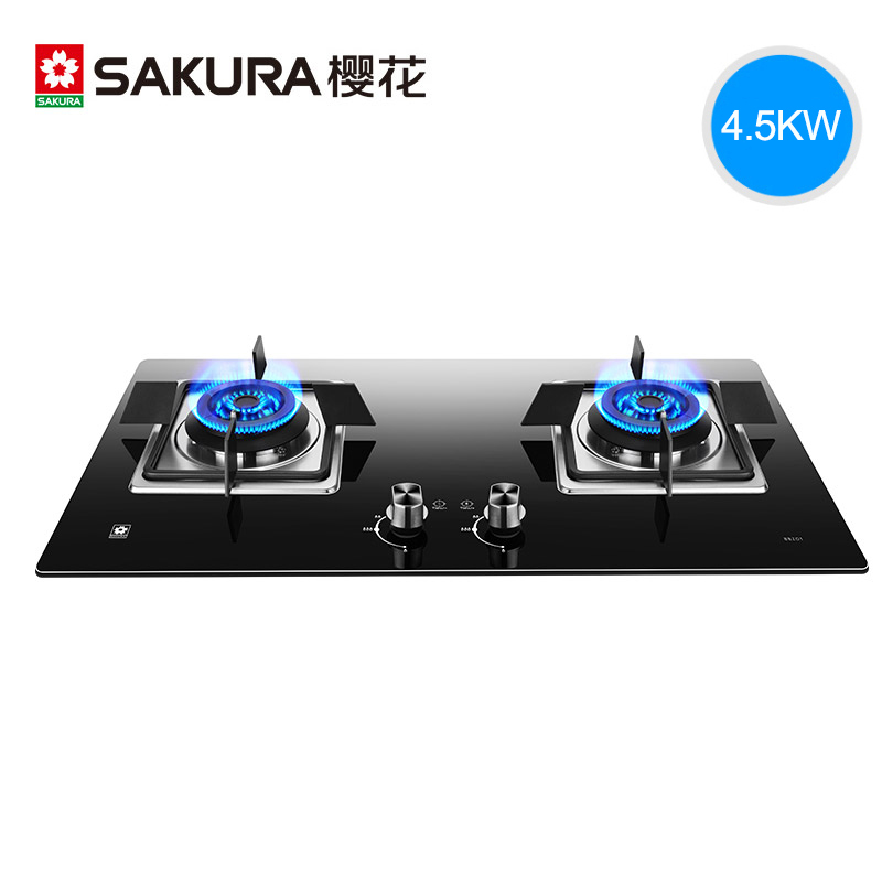 sakura樱花燃气灶煤气灶双灶天然气液化气嵌入式台式家用黑色天然气