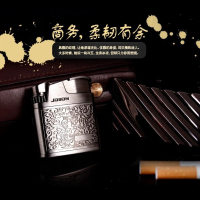 中邦(JOBON)充气打火机电子直冲纯铜复古青铜火机男士礼品刻字 抖音