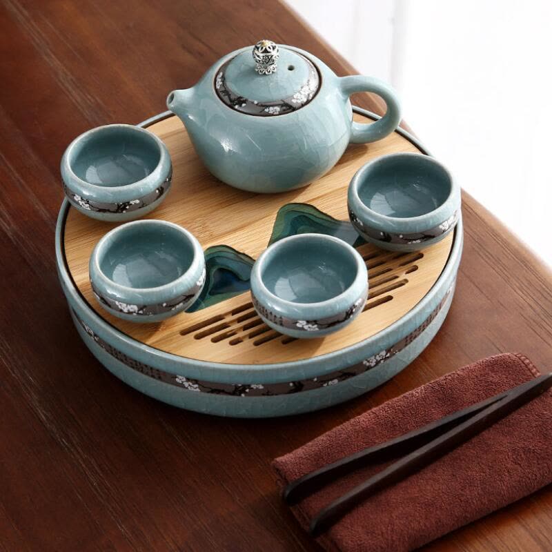 家柏饰(CORATED)旅行茶具套装功夫泡茶壶陶瓷茶杯便携式户外车载干泡台小茶盘图片