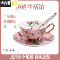 三维工匠欧式小骨瓷咖啡杯套装家用创意陶瓷杯碟整套英式下午茶具ins 花鸟（1杯碟送勺子）快递装