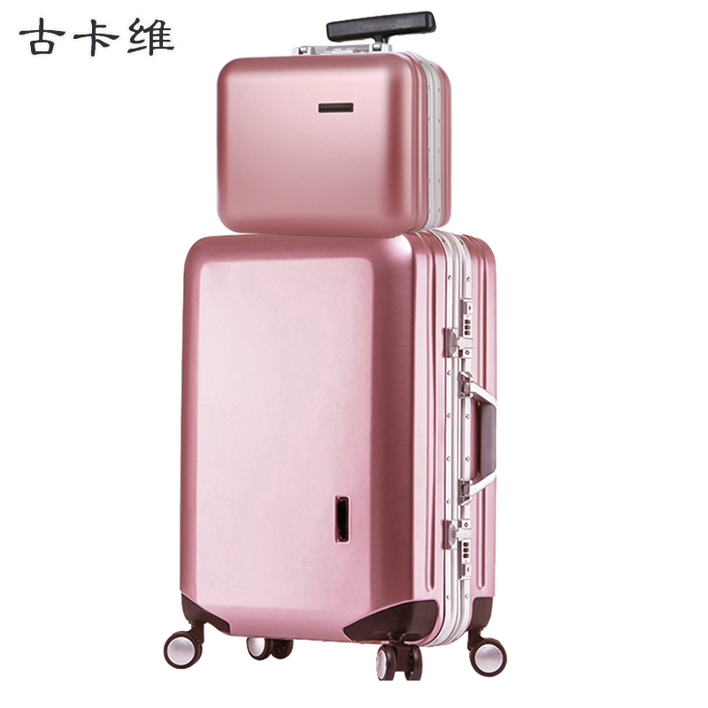 古卡维 子母行李箱 玫瑰金22寸铝框款6009TC高清大图