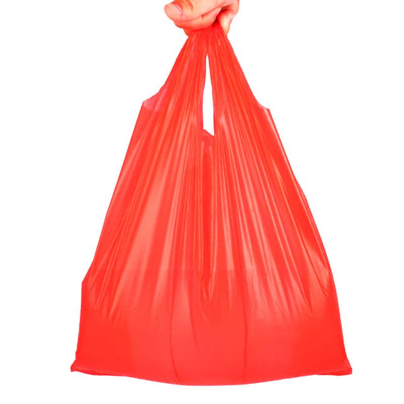 背心式单面3丝特厚红色打包袋垃圾袋图片