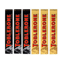 瑞士三角(Toblerone)巧克力礼盒(牛奶巧克力含蜂蜜及巴旦木糖+黑巧克力含蜂蜜及巴旦木糖)6*100g/盒