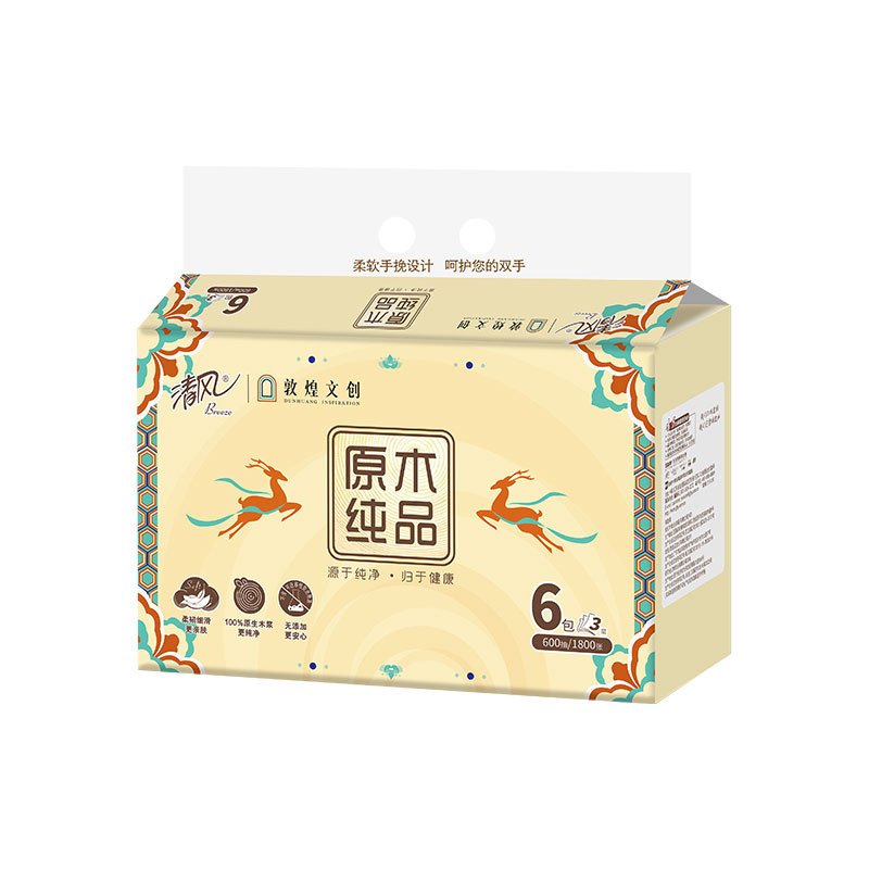 清风 敦煌IP联名款抽纸 3层 100抽一提6包AR60SZP