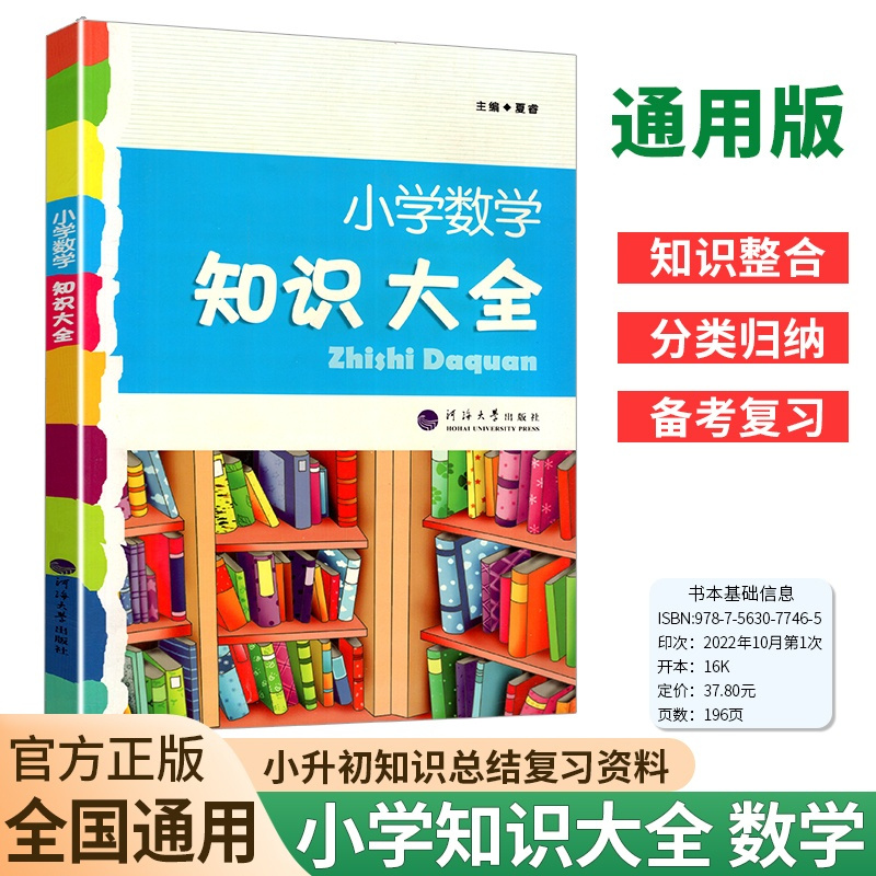 数学[全国版] 小学通用 [正版]2024新版 小学数学知识大全一二三四五六年级全国版通用 数学学力检测全套小学生 12