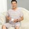 夏季中老年人男士棉绸睡衣爸爸中年老人短袖家居服人造棉薄款套装 608格子咖色(40支高密度棉绸) 3XL码(160-18