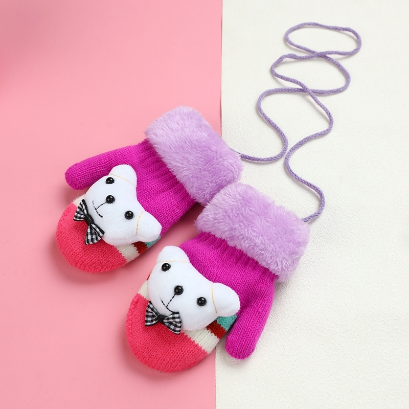 促销儿童手套秋冬季女童男童3岁五指男孩小孩保暖12可爱加绒宝宝手套