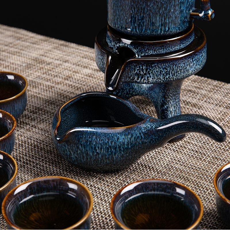 唐宏坊 茶具套装半全自动家用陶瓷懒人茶具石磨茶壶茶杯礼品套装功夫茶具