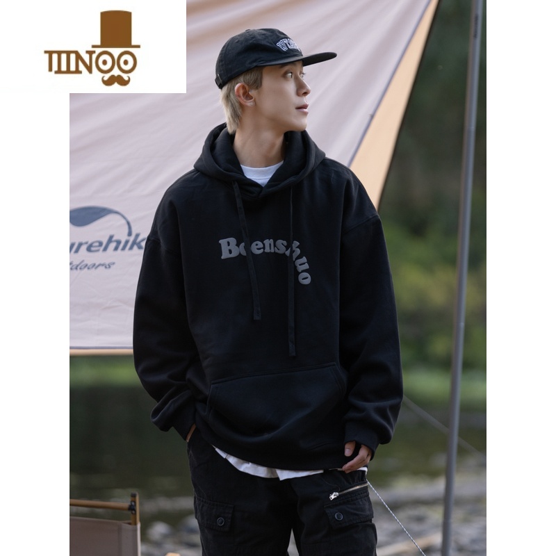 YANXU个性字母发泡日系潮流男女宽松连帽休闲卫衣ins青年外套高清大图