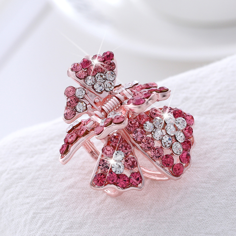 小中发夹抓夹发饰头饰品水钻发抓卡子顶夹刘海夹发卡侧边夹子发夹红色