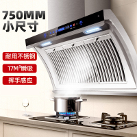 欢呼好太太 抽油烟机小尺寸 侧吸式家用吸烟机750mm宽小户型17m³大吸力 白色吸油烟机E102不锈钢小型排烟罩